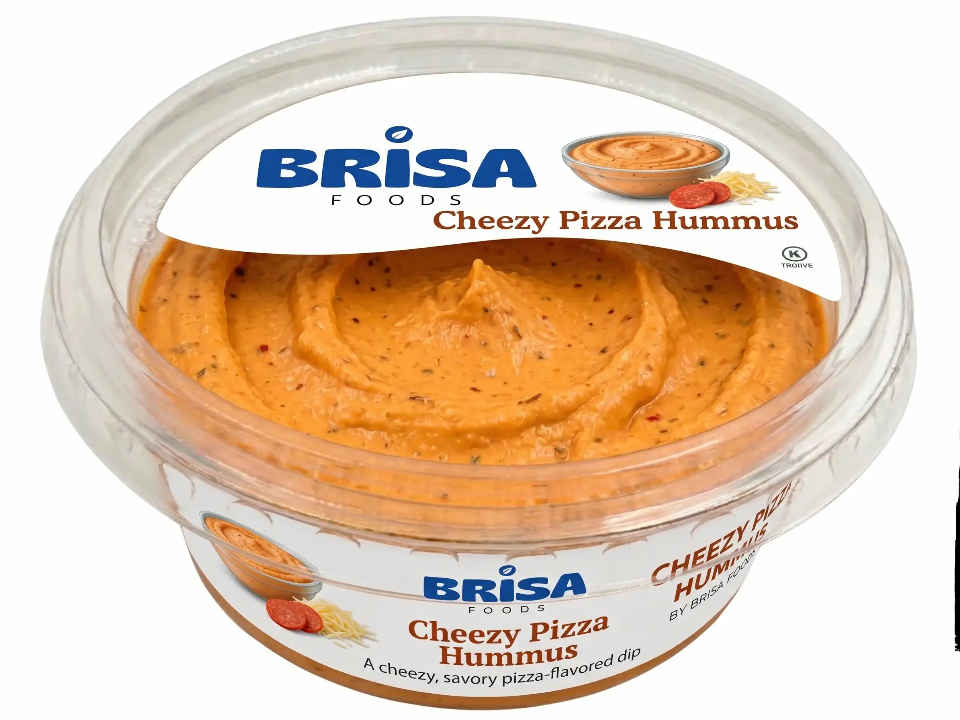 Brisa Foods Cheezy Pizza hummus tub
